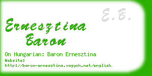 ernesztina baron business card